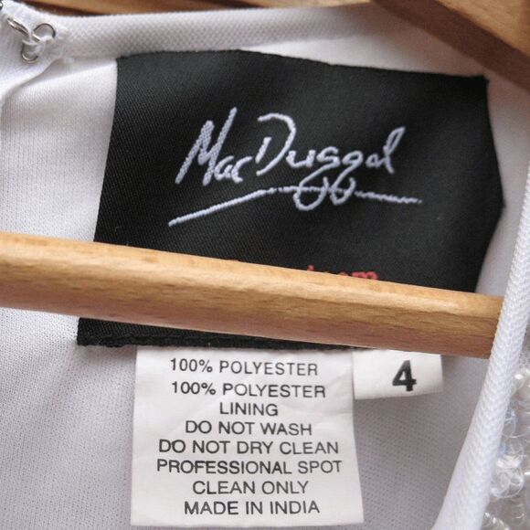 NWT Mac Duggal 10748 White Floral Beaded Gown Dress Size 4 $598 - Picture 12 of 14